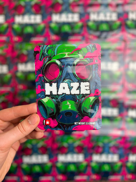 10 x Haze Packs Resealable Plastic Mylar 3.5 Bags Brand New Green Pink